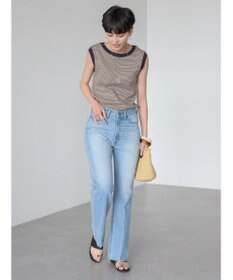 AMERICAN HOLIC ミジンボーダーノースリーブカットプルオーバー