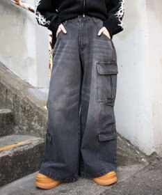 WEGO ヴィンテージウォッシュバギーカーゴパンツ