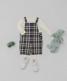 組曲 KIDS 【80-90cm】Check 長袖オーバーオール