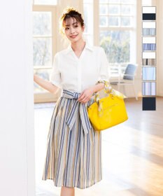 Tiaclasse 【洗える】小顔効果も叶えるスキッパーシャツワンピース