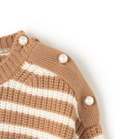 BEIGE， PONT NEUF/ ボーダーニットトップス