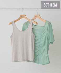 AMERICAN HOLIC 【2点SET】アシメシアーT＋ラメインナー