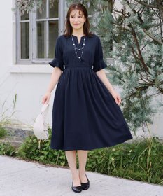 Tiaclasse 【洗える】キャンディースリーブ花柄ワンピース