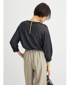 Green Parks ・ＥＬＥＮＣＡＲＥ　ＤＵＥバックパールシアー５分ニット