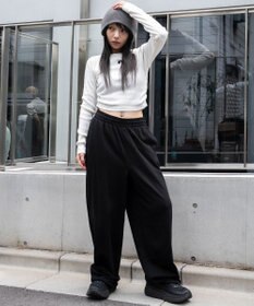 WEGO 【ウエストゴム/XSSMサイズ展開】スウェットワイドパンツ