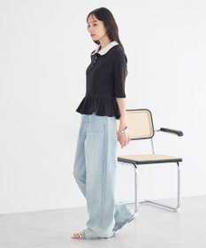 earth music&ecology ダブル衿ペプラムプルオーバー