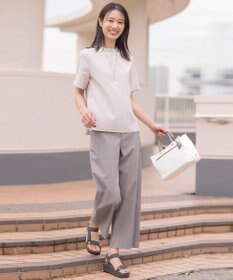 J.PRESS LADIES 【洗える】アセテートレーヨンコットンチェック ペプラム ブラウス