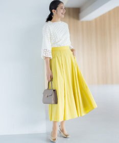 組曲 【洗える・後ろゴム】ナイロンリヨセルタフタ フレアスカート