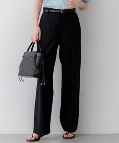 23区 リネンレーヨンストレッチ ワイドパンツ