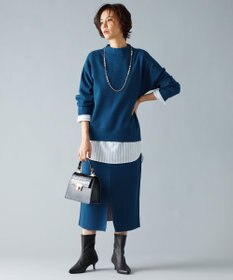 自由区 S 【リバーシブル・セットアップ対応・洗える】レーヨンストレッチリバーシブルニット スカート