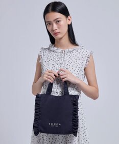 TOCCA 【美人百花掲載】【一部カラー撥水】TRIM WAVES MINITOTE ミニトートバッグ ネイビー系