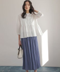 組曲 エンブロイダリーレーススタンドネック ブラウス