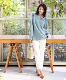 Tiaclasse 【洗える】大人可愛いワッフルニットトップス