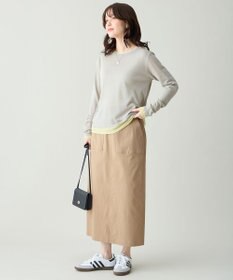 ANY カラーレイヤードニットTシャツ