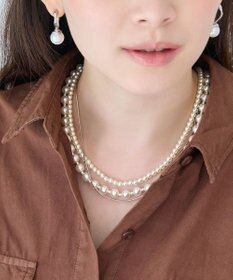 Phoebe 3連ハンサムパールチェーンネックレス