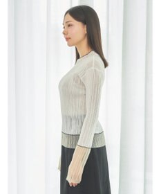 earth music&ecology シアー配色リブプルオーバー