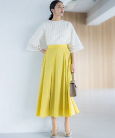 組曲 【洗える・後ろゴム】ナイロンリヨセルタフタ フレアスカート