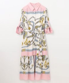 GRACE CONTINENTAL スカーフプリントシャツドレス