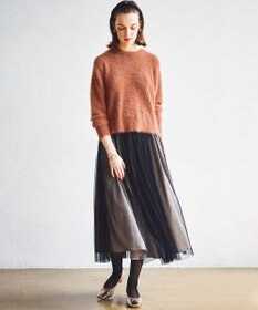 組曲 【前後着用可】2WAYナイロンファー ニット