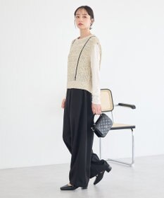 earth music&ecology 配色ラインＭＩＸニットベスト