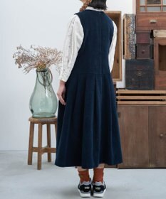 muuc 〈遠州織物の工場で織られた上質なコットンコーデュロイ生地〉花刺繍ワンピースドレス（セットアップ可能）