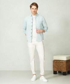 JOSEPH ABBOUD 【キングサイズ・カラー豊富/サステイナブル】リヨセルリネンサッカーシャツ