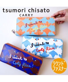 tsumori chisato CARRY コスタリカカエル ラウンドファスナー長財布 【かわいいプリント柄＆刺繍テクニック】