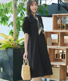 Tiaclasse 【おのののかさん着用】「サマケア」パフスリーブAラインワンピース
