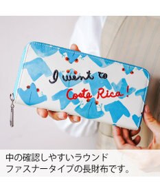 tsumori chisato CARRY コスタリカカエル ラウンドファスナー長財布 【かわいいプリント柄＆刺繍テクニック】