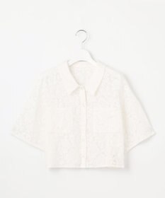 Feroux 【洗える】フラワーレース シャツ