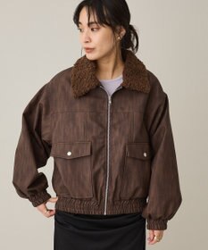 CRAFT STANDARD BOUTIQUE フェイクレザー衿ボアブルゾン