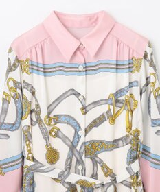 GRACE CONTINENTAL スカーフプリントシャツドレス