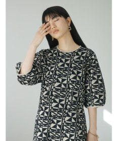 Green Parks ａ．ニットジャガード柄ワンピース