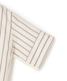 BEIGE， QUARTZ / 異素材コンビ ストライプシャツ