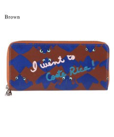 tsumori chisato CARRY コスタリカカエル ラウンドファスナー長財布 【かわいいプリント柄＆刺繍テクニック】