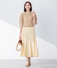 組曲 S 【洗える】CHAIギャザースリーブ ニット