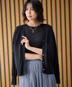 ANY 【2SET】ニットツインセット（半袖ニット＋Vネックカーデ）