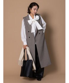 Te chichi 【泉 里香さん着用・Oggi.jp10/23掲載】ツイードロングジレ（セットアップ可）