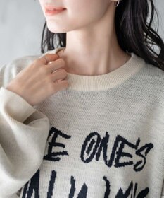 WEGO ハンドライティングジャガードニット