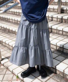 WEGO 【ウエストゴム】ランダムフリルロングスカート