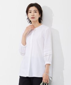 J.PRESS LADIES 【洗える】ポリエステルスパンソフトクロス レース ブラウス