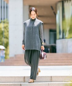 #Newans 【洗える】スラントフロントコクーンパンツ