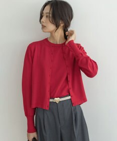 組曲 クルミボタン5分袖ニット