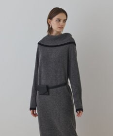 GRACE CONTINENTAL バイカラーオフショルニットワンピース