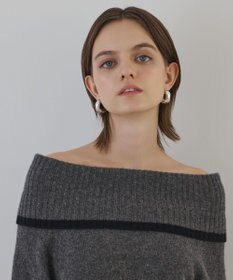 GRACE CONTINENTAL バイカラーオフショルニットワンピース