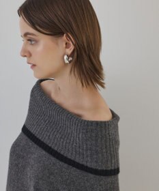 GRACE CONTINENTAL バイカラーオフショルニットワンピース