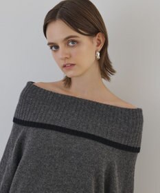 GRACE CONTINENTAL バイカラーオフショルニットワンピース