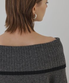 GRACE CONTINENTAL バイカラーオフショルニットワンピース