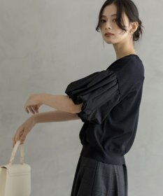 組曲 ストレッチクリアパフ袖 ニット