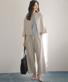 組曲 ライトリネンライクイージーワイド パンツ